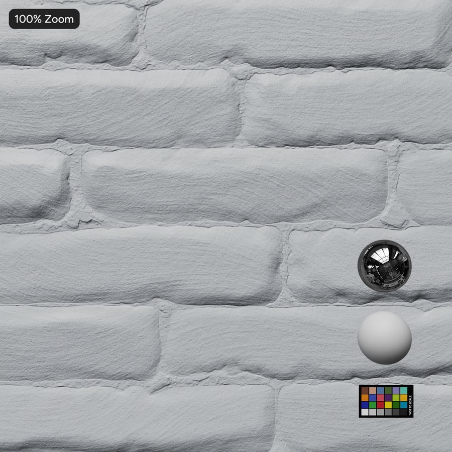 Painted Running Bond Brick Wall Texture, White