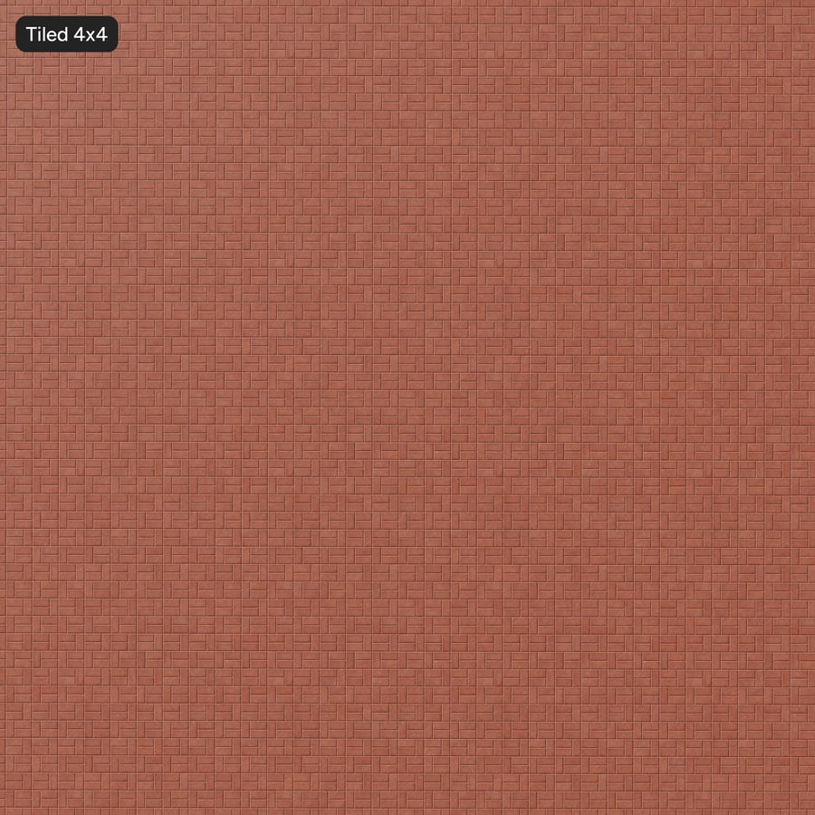 Basketweave Concrete Paver Texture, Red