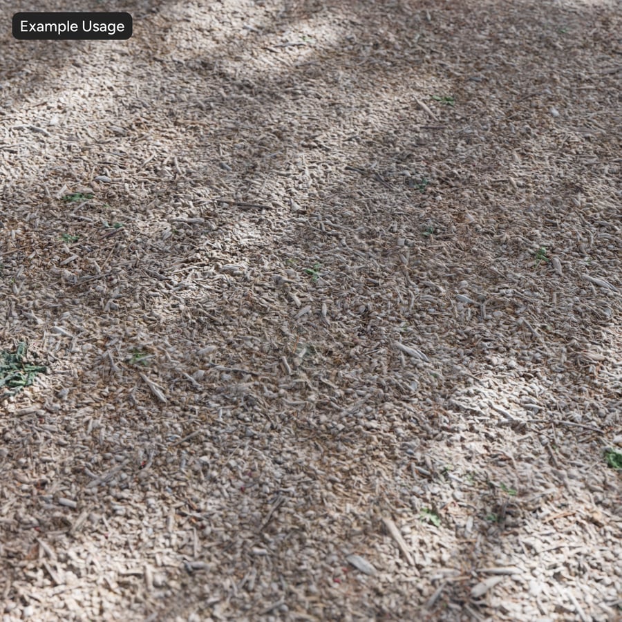 Mulch auf Waldtextur, beige