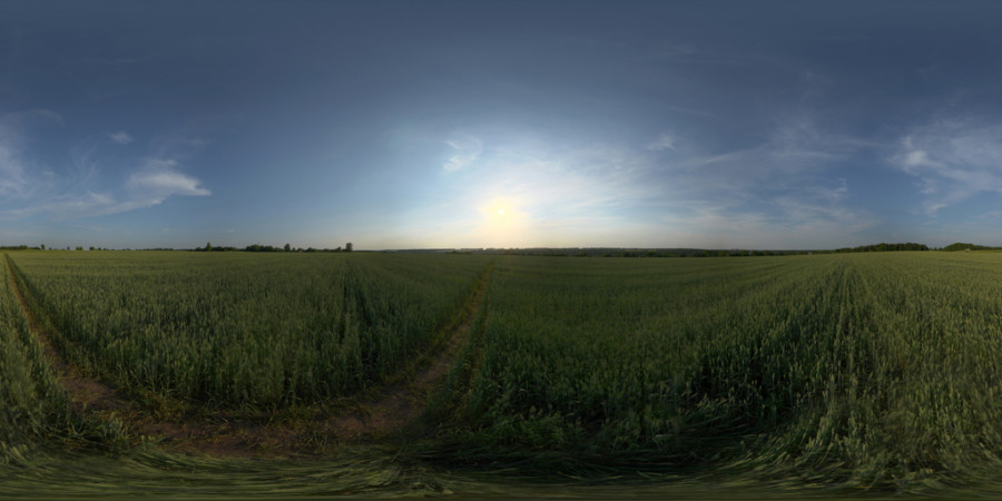 Mostly Clear Sunset Field Outdoor Sky HDRI