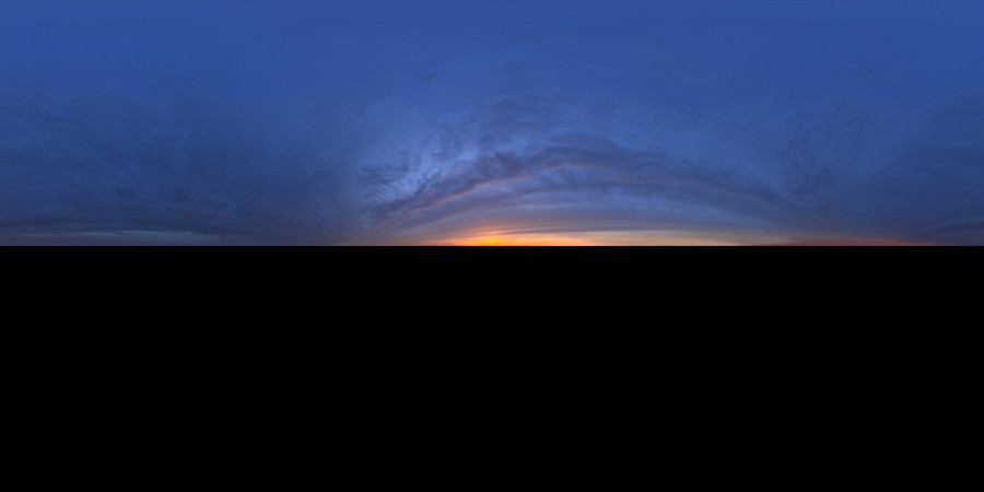 Cloudy Horizon Evening Outdoor Sky HDRI, Orange