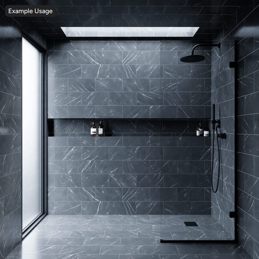 Azulejo de mármore mate retangular, textura de cinza verde
