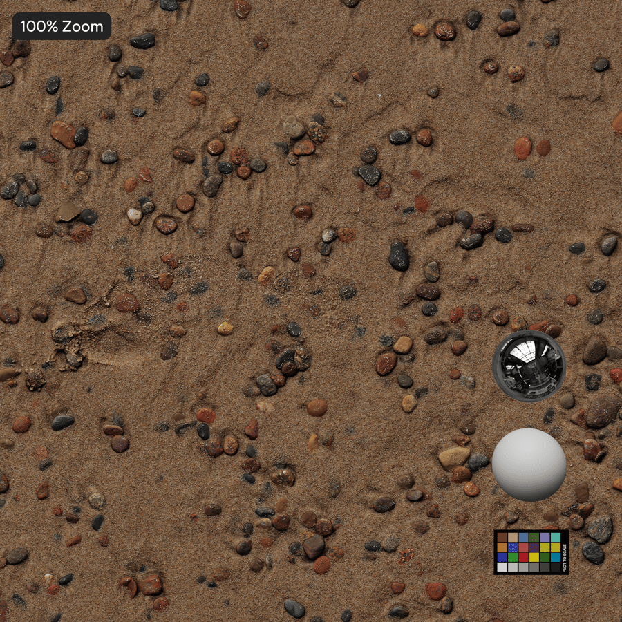 Textura de seixos em areia de praia úmida