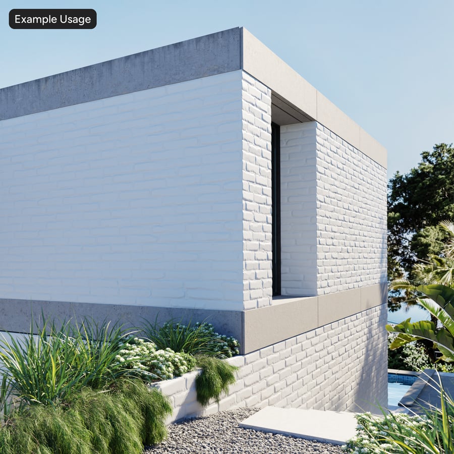Painted Running Bond Brick Wall Texture, White