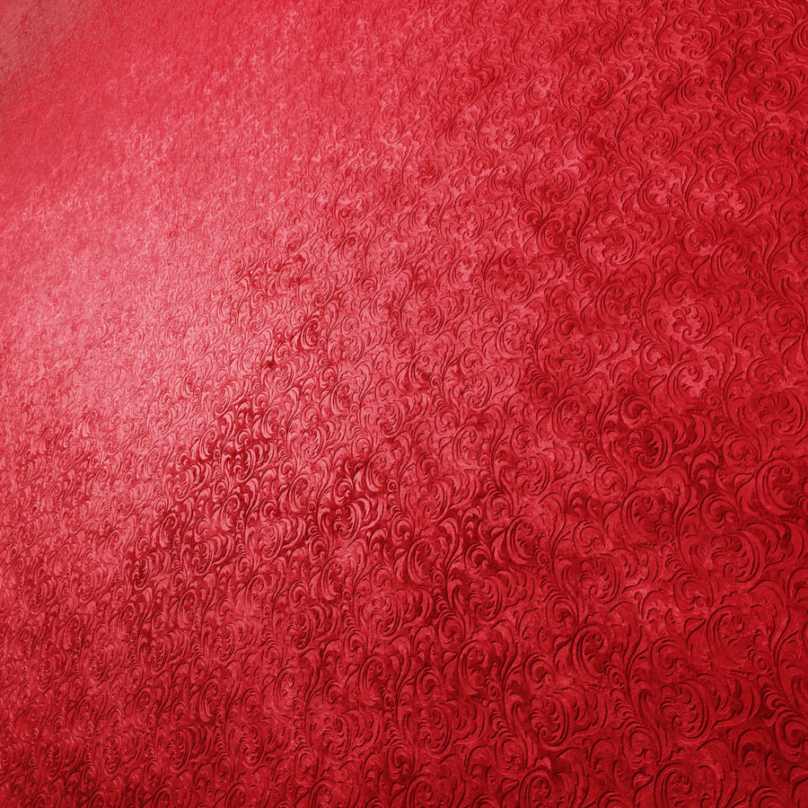 Embossed Swirls Velvet Texture, Red
