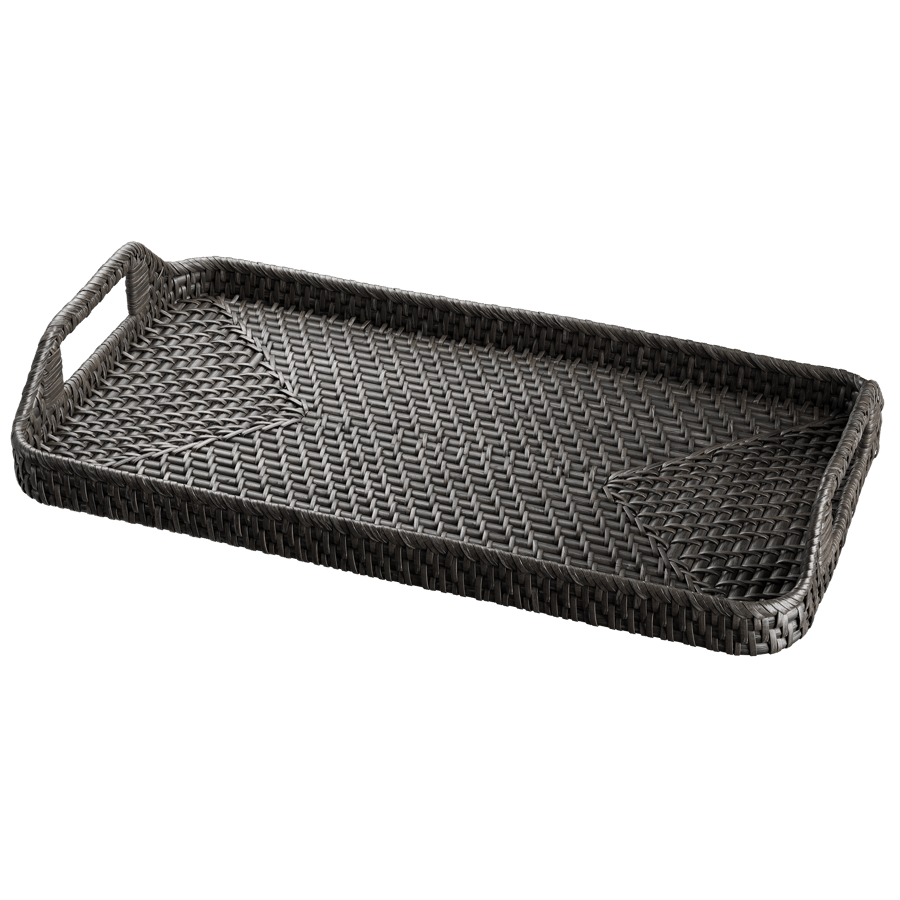 Rattan Vanity Tray Model, Black