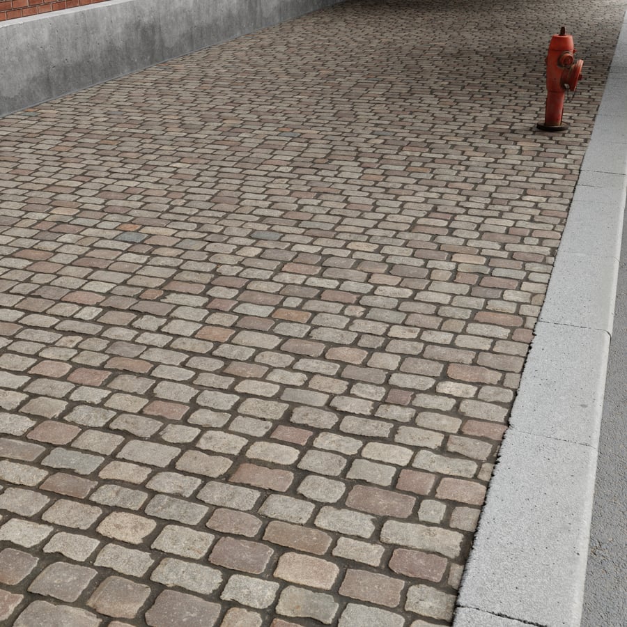 Textura de piso de paralelepípedos enlameados, misto