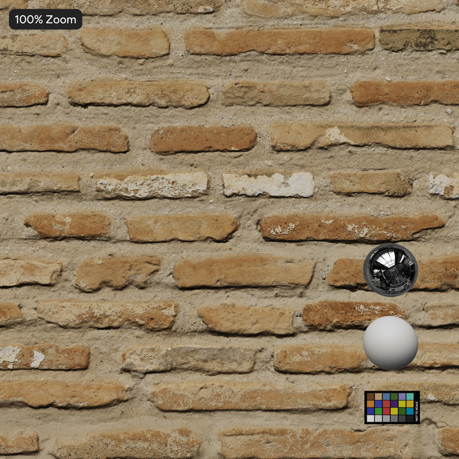 Mortared Long Running Bond Baksteenstructuur, Geel