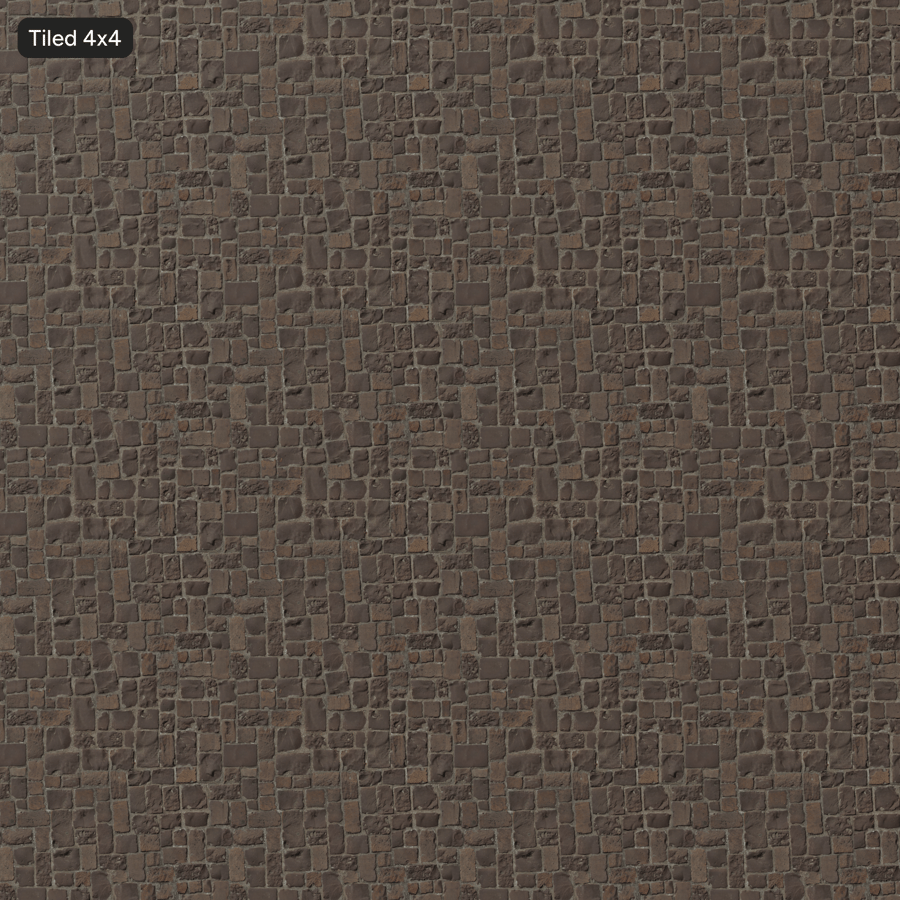 Worn Irregular Cobblestone Paver Texture