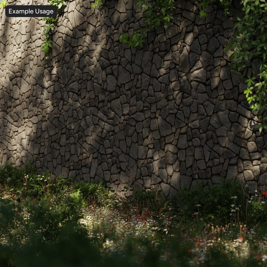 Basalt Rubble Stone Wall Texture