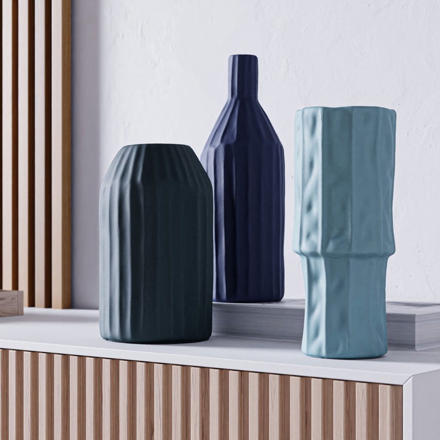 Modelos de vasos de cerâmica origami