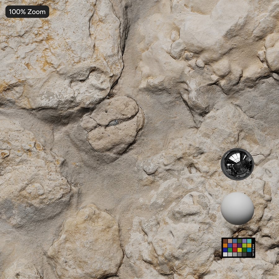 Mortared Rubble Limestone Wall Texture, Cream