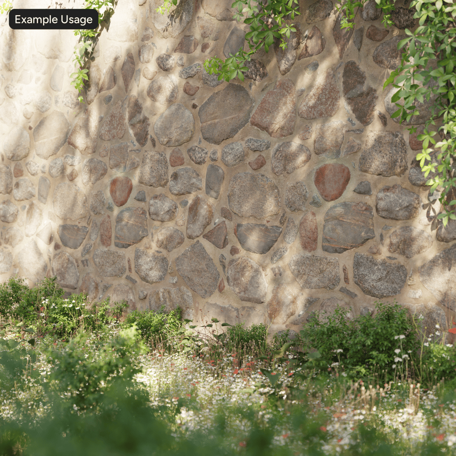 Μικτή υφή τοίχου από πέτρα με μπάζα