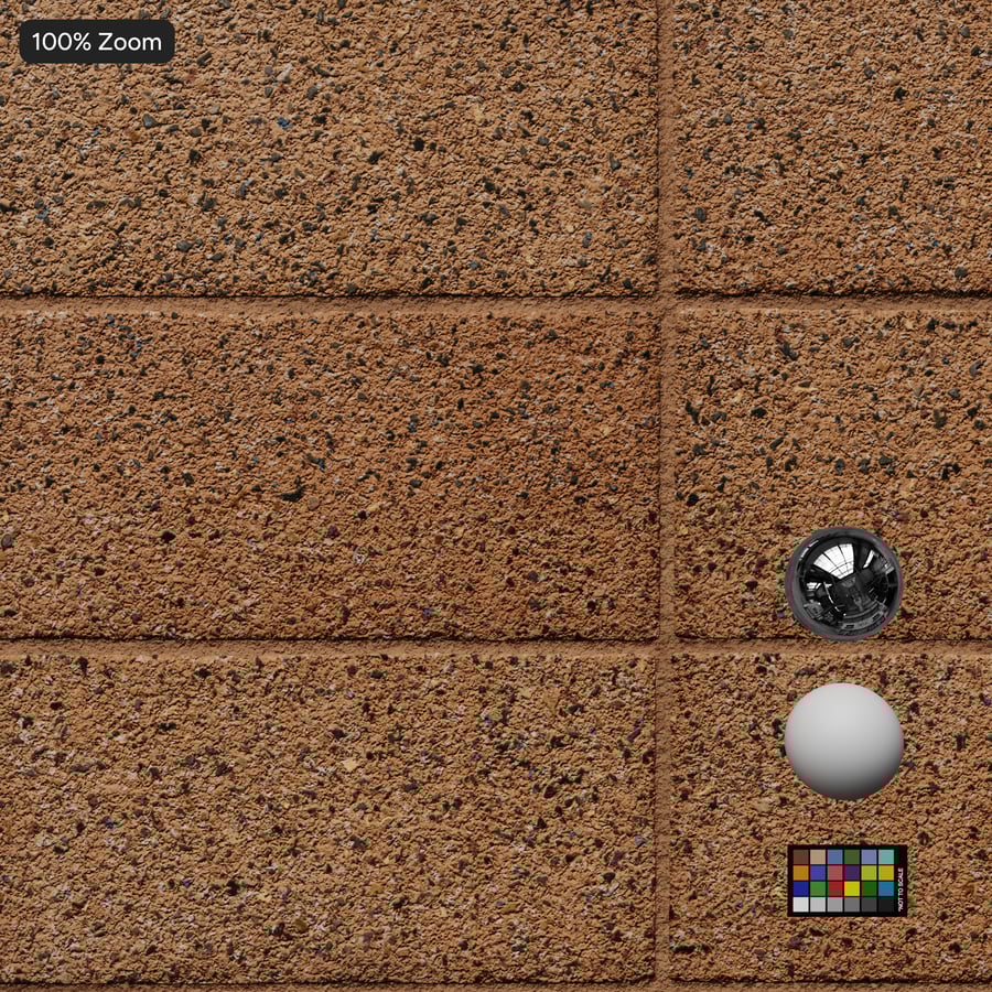 堆疊骨料混凝土磚牆紋理，橙色