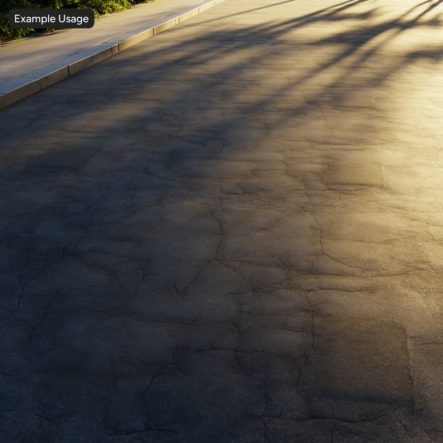 Cracked Matte Asphalt Texture, Smokey Grey