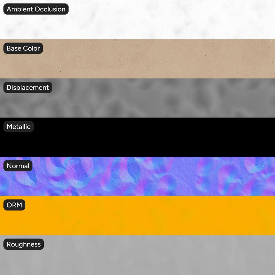 물결치는 모래 텍스처의 발자국