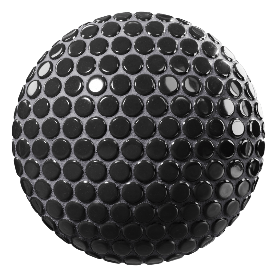 Plain Penny Round Tile Texture, Black