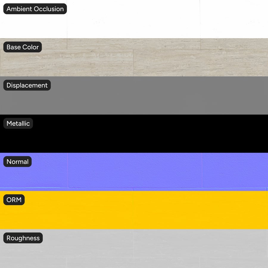 Běh fasády Travertinové dlaždice Textura