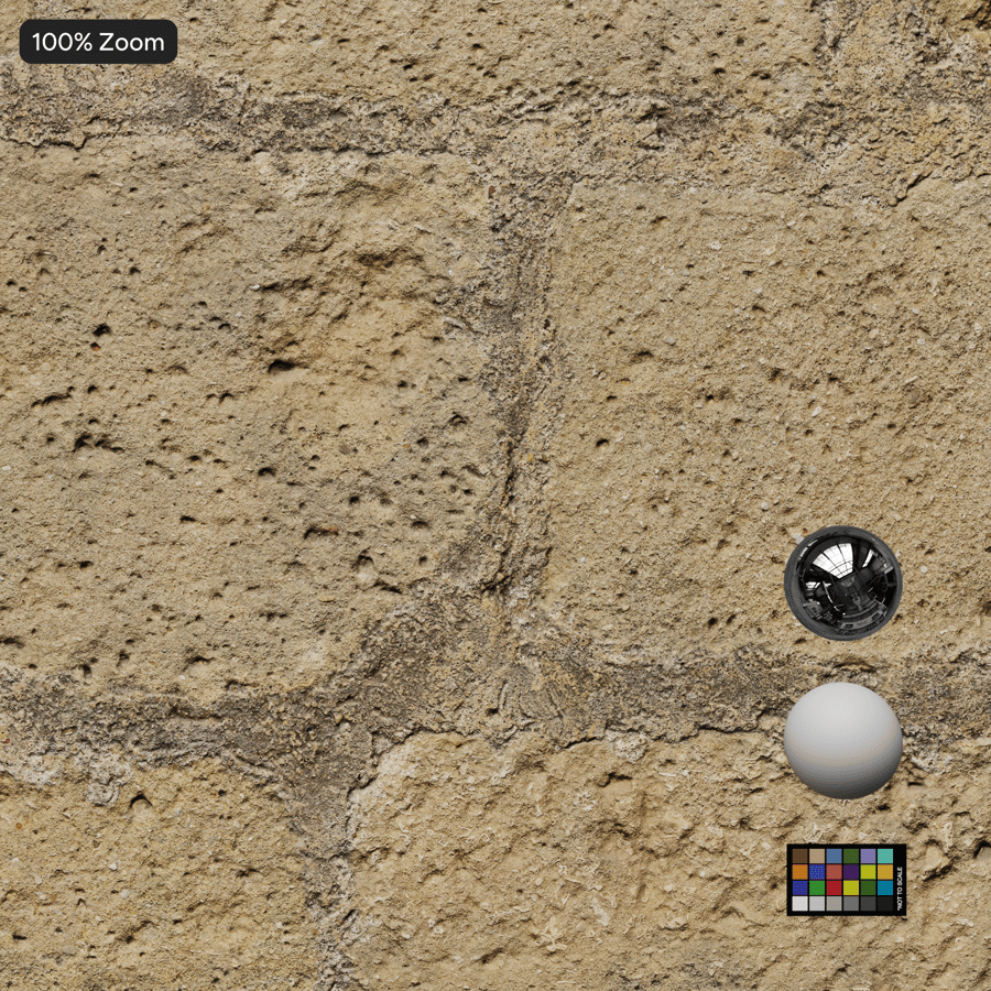 Kaba Kabarcıklı Taş Blok Duvar Dokusu, Bej