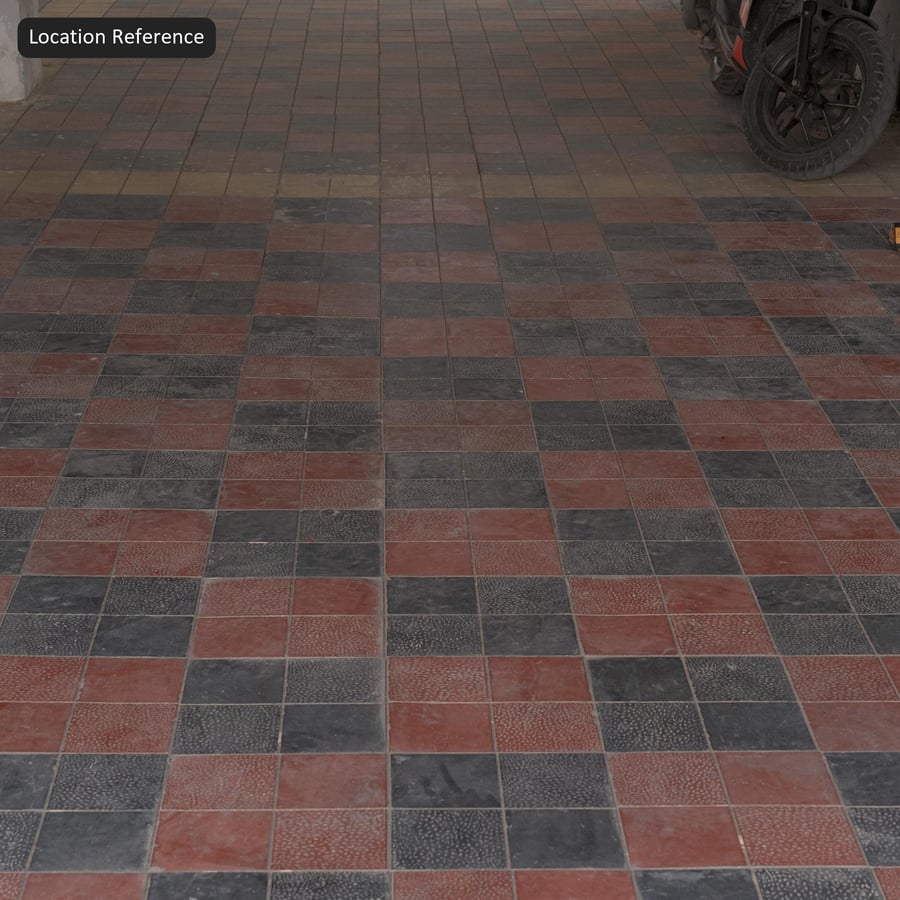 Dusty Square Ceramic Paver Texture, Checkerboard