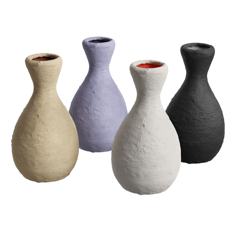 Flute Neck Rustic Ceramic Vase Models