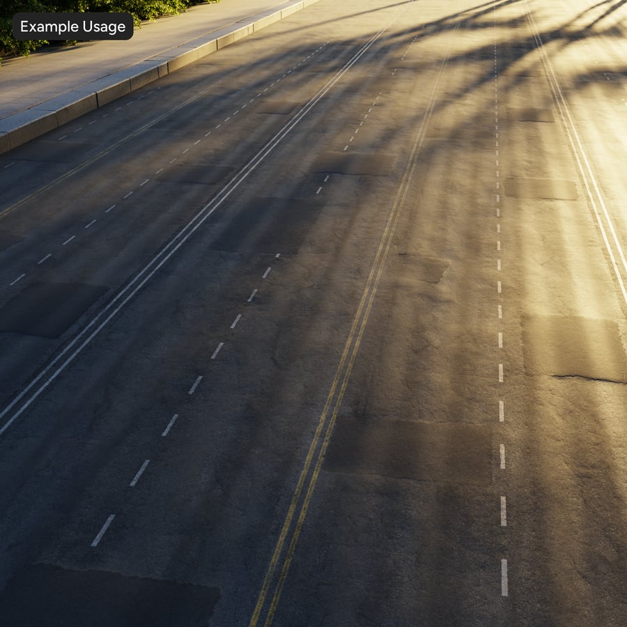 Textura de asfalto de estrada de quatro faixas ligeiramente desgastada, cinzenta