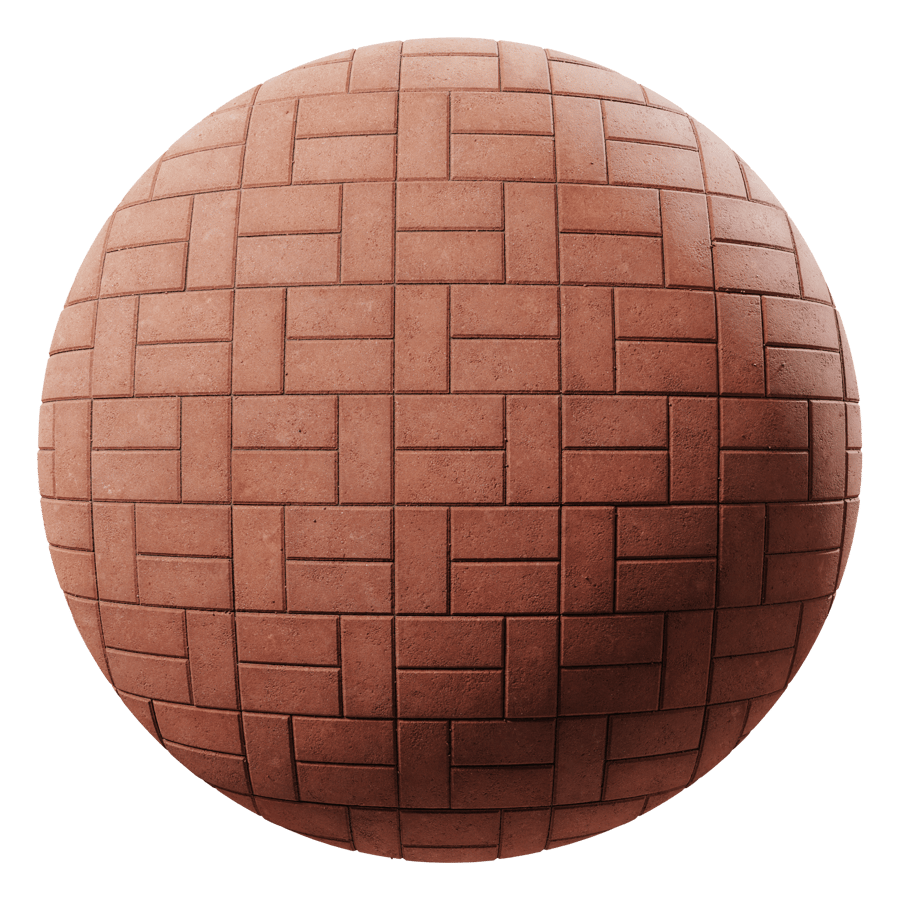 Basketweave Concrete Paving Texture, Red