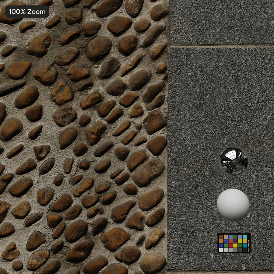 Cobblestone and Granite Sidewalk Texture