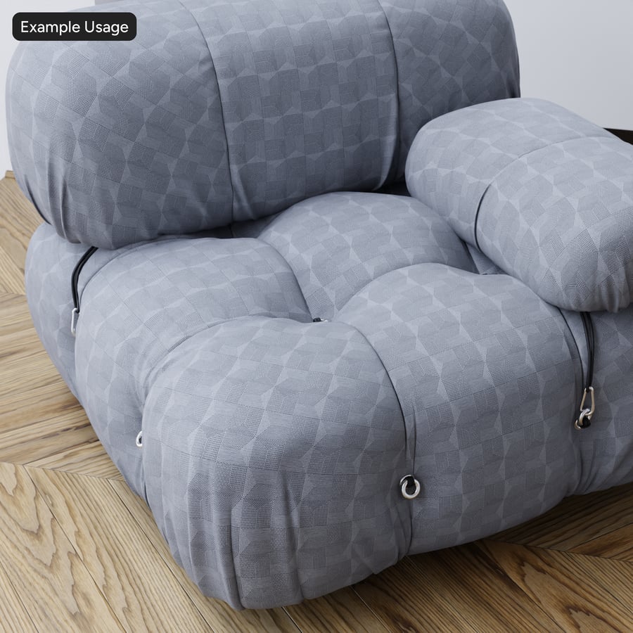 Textura de tecido para estofamento com padrão Crystal Field, cinza