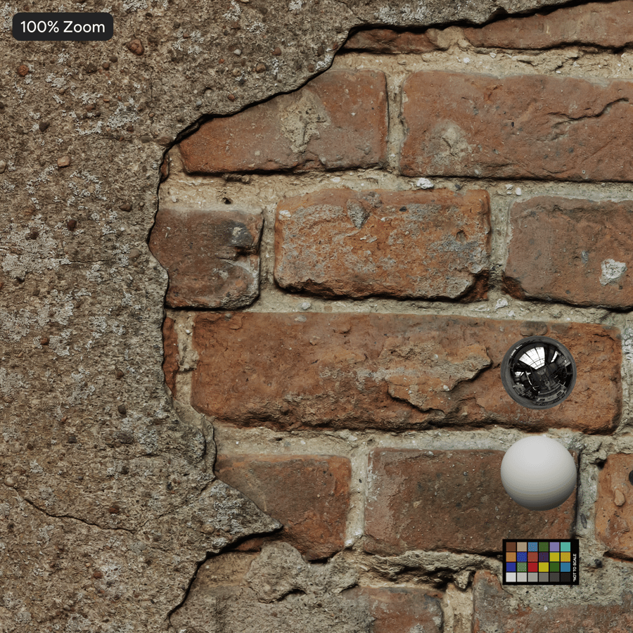 Old Plaster on Brick Wall Texture