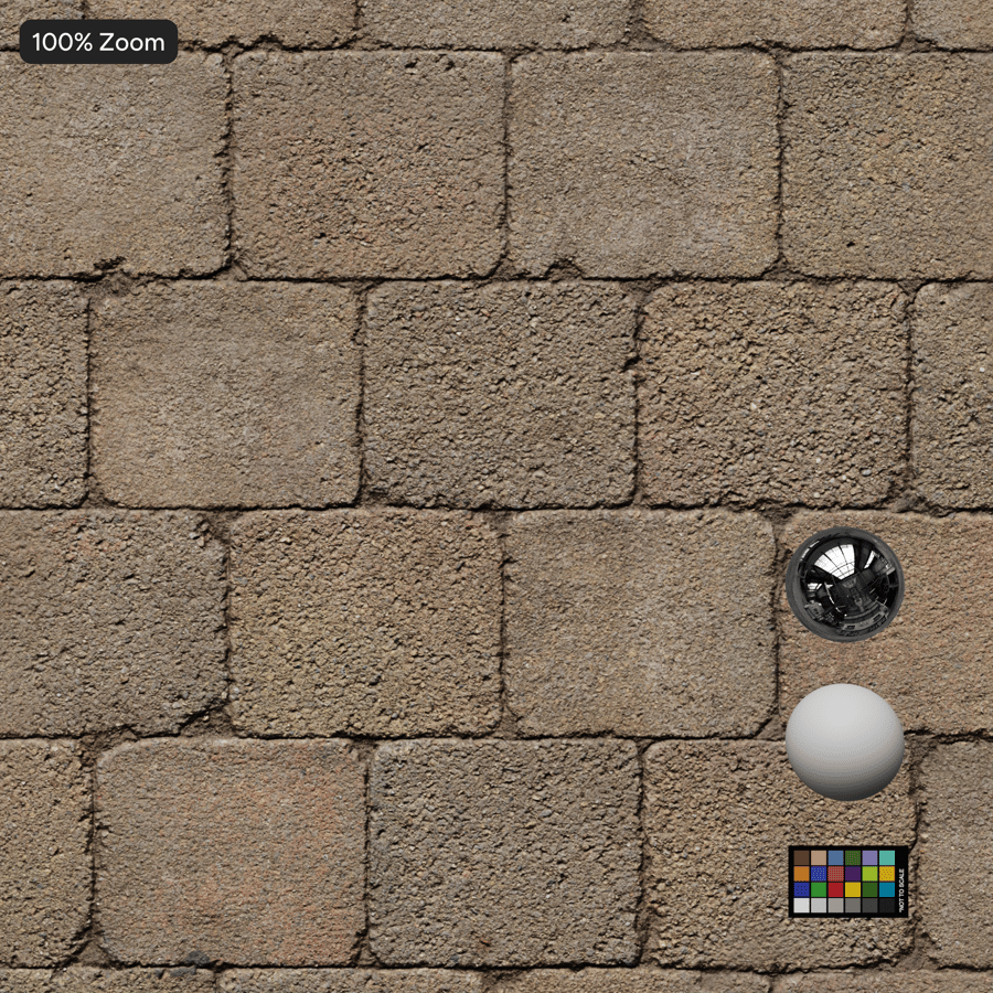 Worn Running Concrete Paver Texture, Beige