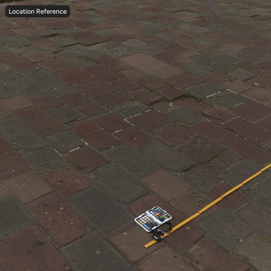 Texture de pavé usé, rouge