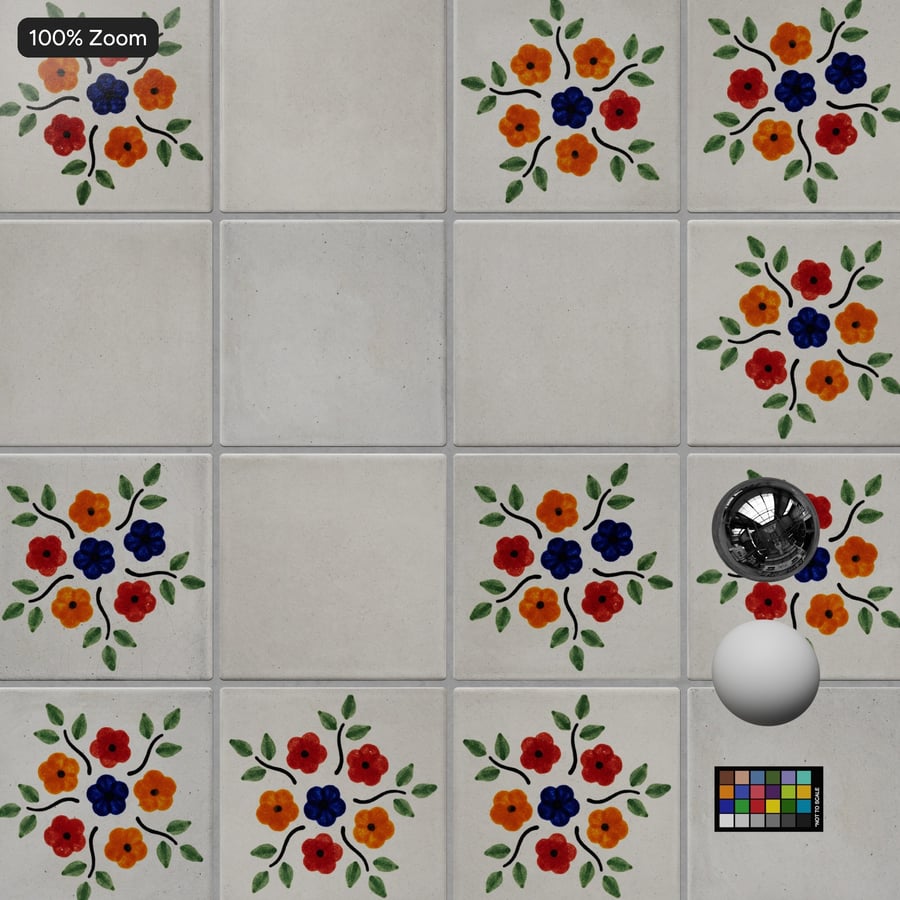 Texture de carreaux en céramique à motif floral
