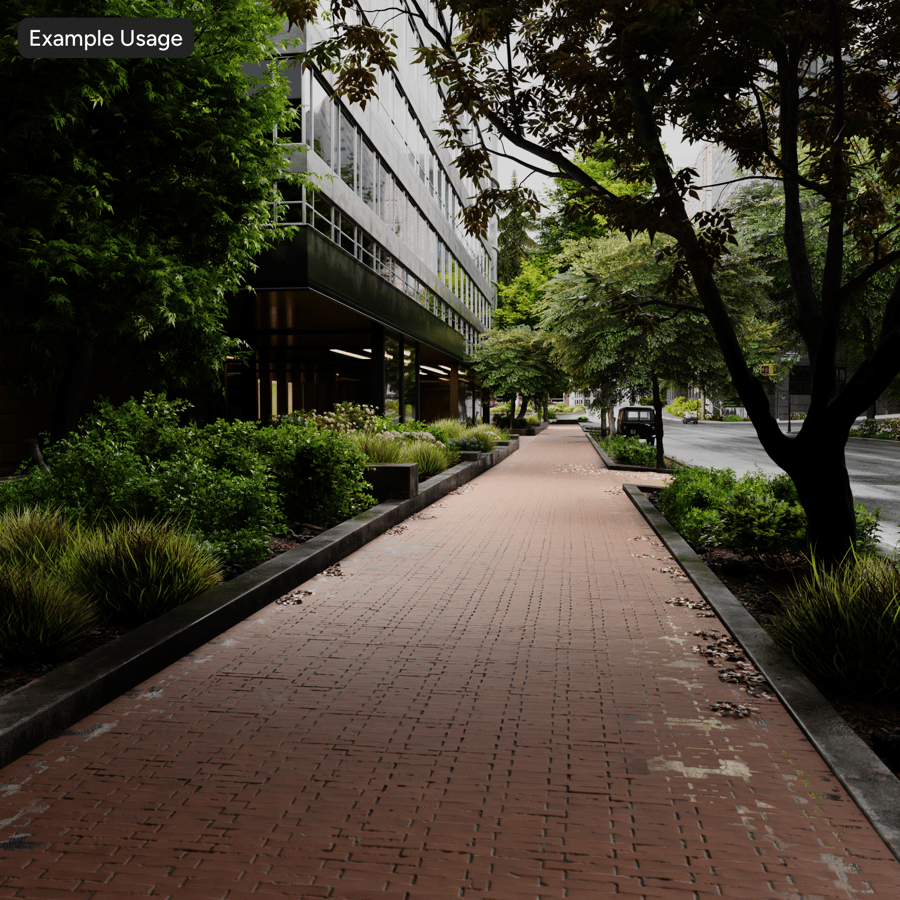 Kết cấu Gạch lát vỉa hè mỏng, Màu đỏ