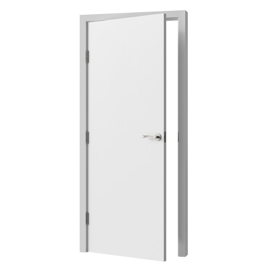 Modelo de porta interior em madeira, branca