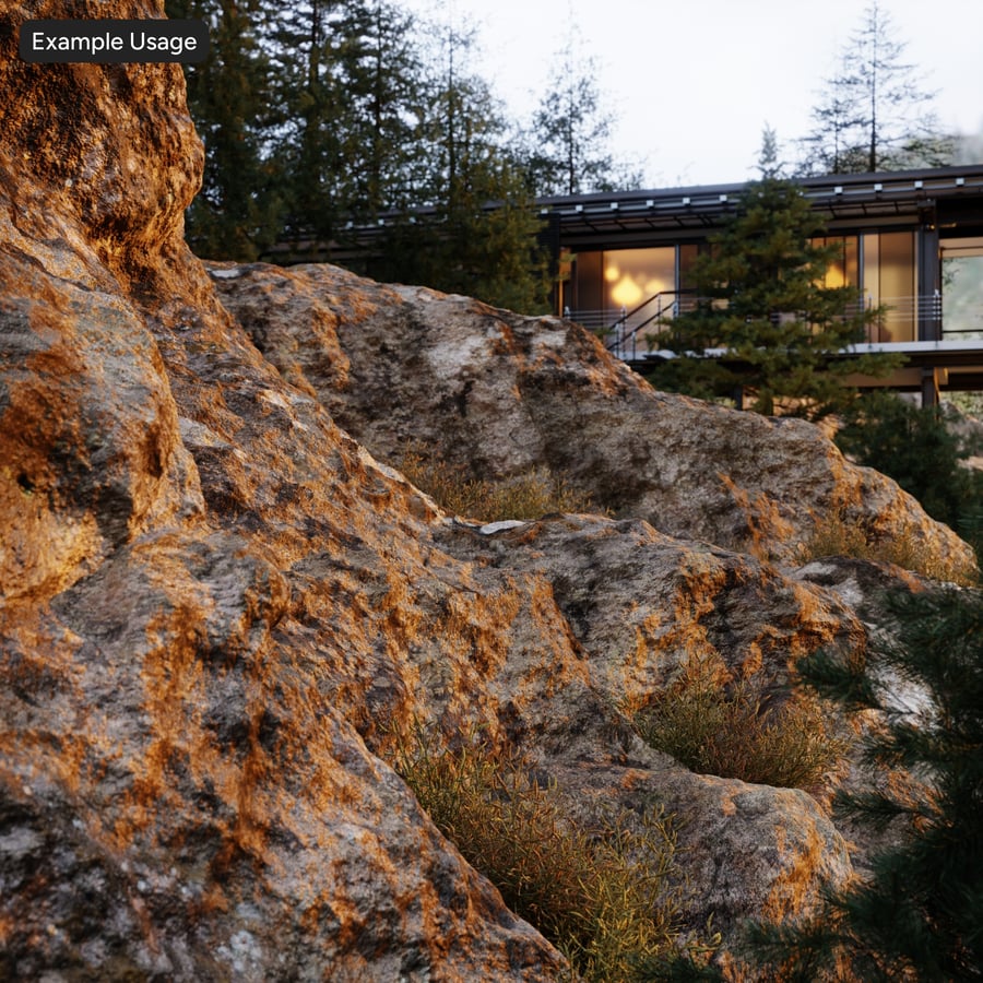 Texture roccia scoscesa macchiata di licheni