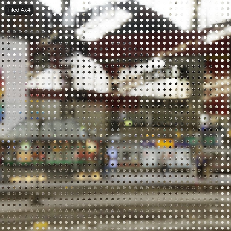 Etsad satinerad glastextur, polerat punktrutnät