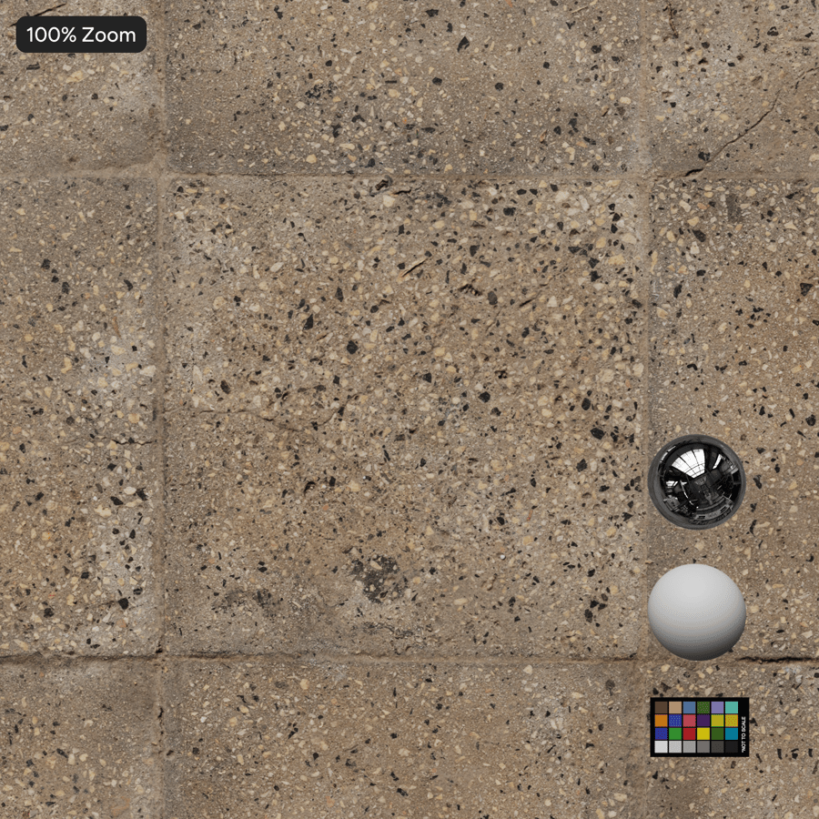 Pavimentazione in pietra quadrata con struttura in aggregato consumato