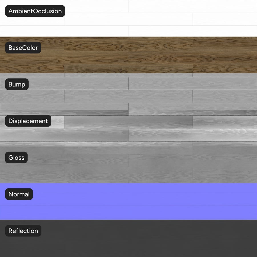 Oak Wood Board Texture, Smoky Brown