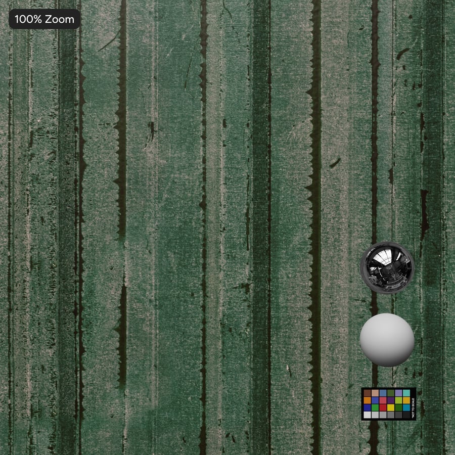 Dented Corrugated Metal Texture, Green