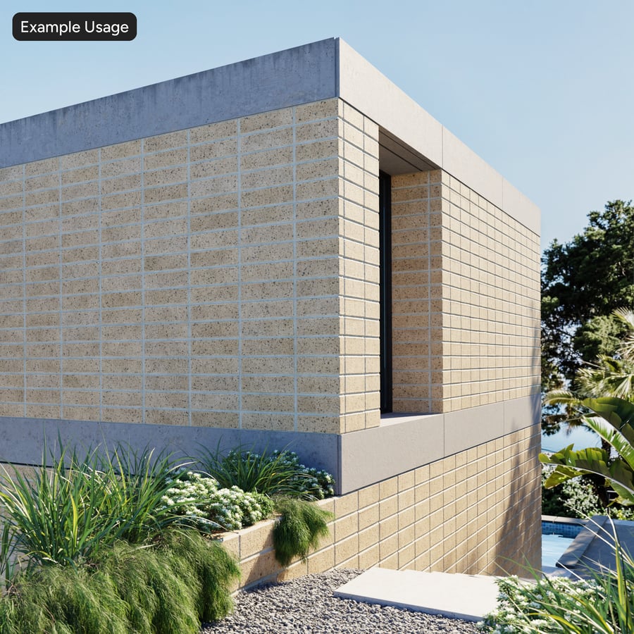 Dragfaced Stack Bond Brick Wall Texture, Beige