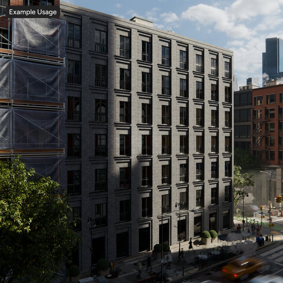Modern Masonry Brick Facade Texture, Grey