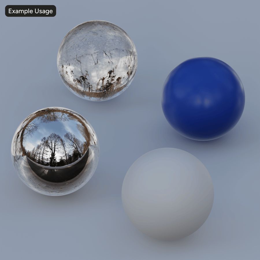 눈 덮인 시골길 겨울 HDRI, 부분적으로 흐림