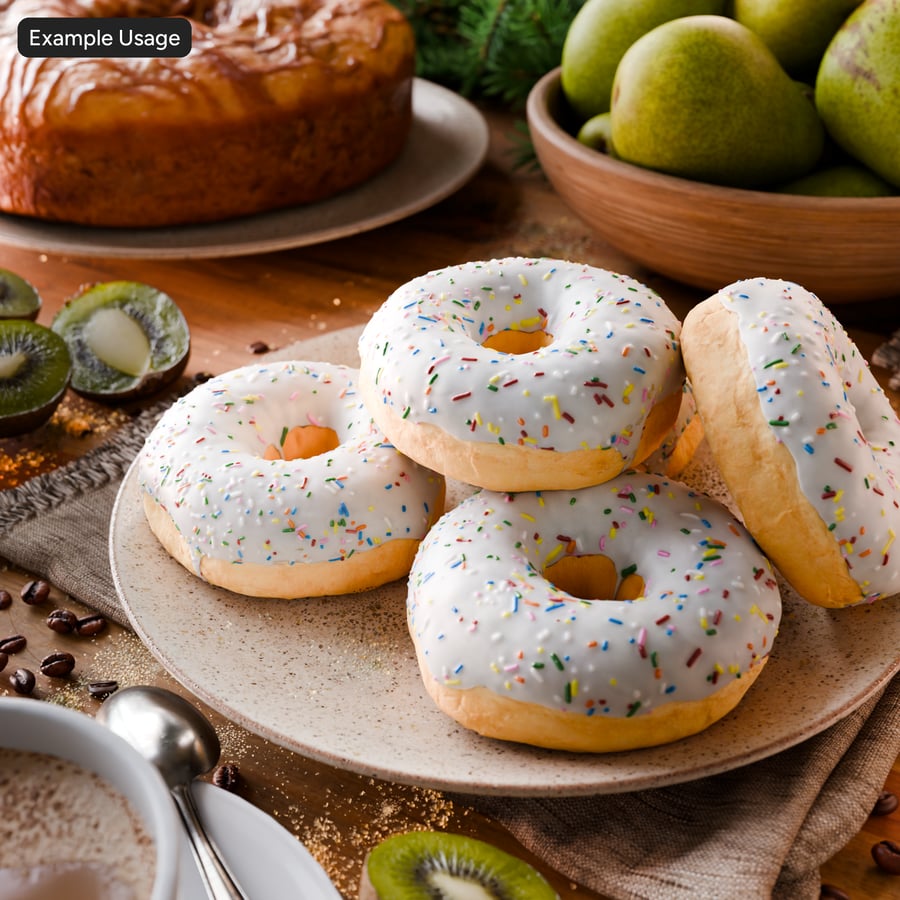 Texture alimentaire Rainbow Sprinkle Glaze, blanc