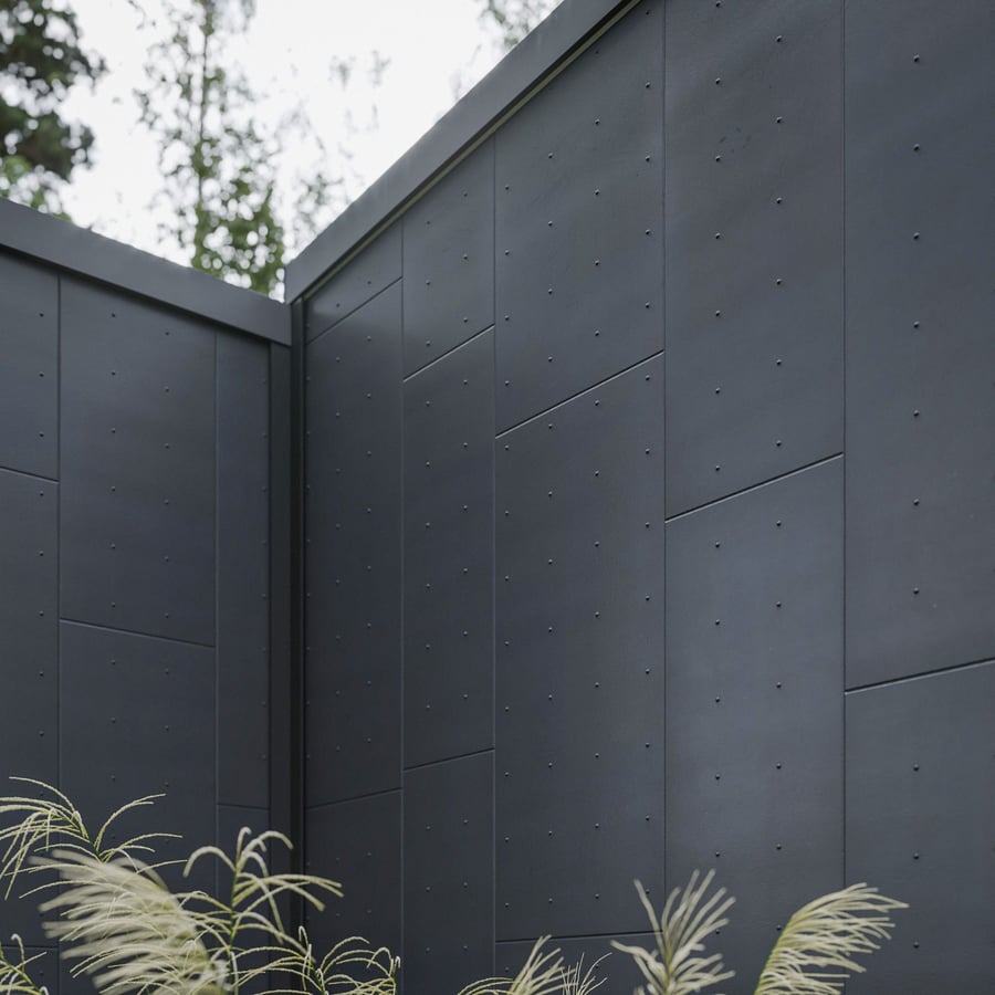 Metal Cladding Panel With Rivets Texture, Black