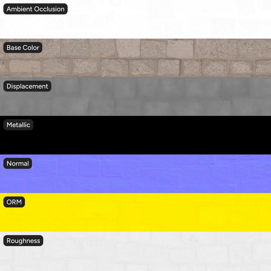 Rough Cobblestone Texture, White