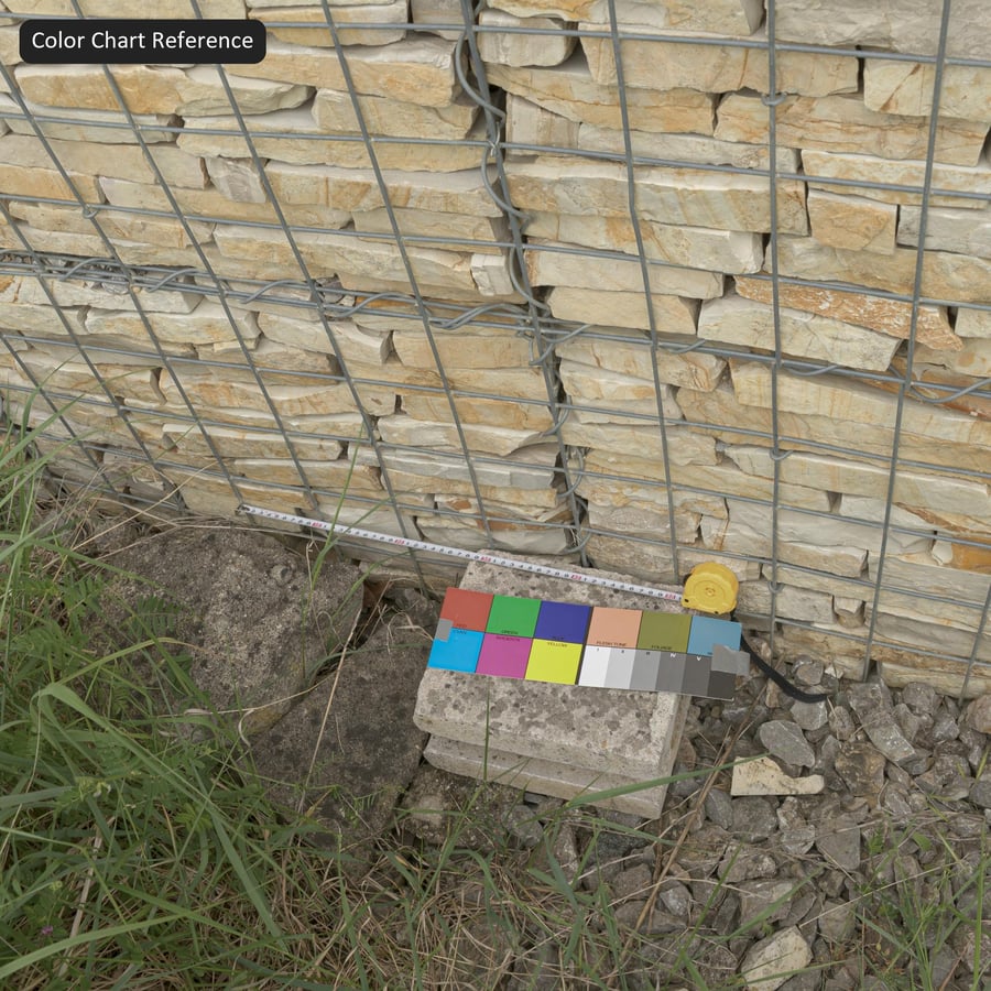Stacked Sandstone Gabion Wall Texture