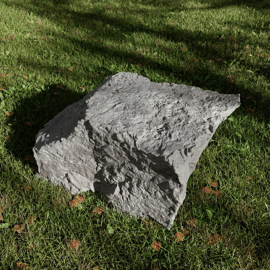 Cool Toned Jagged Pointy Large Rock Boulder Model