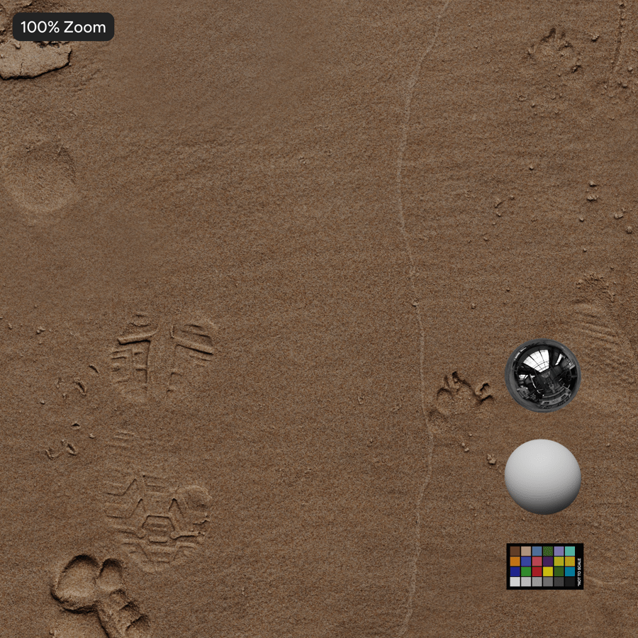 Textura de pegadas em areia molhada