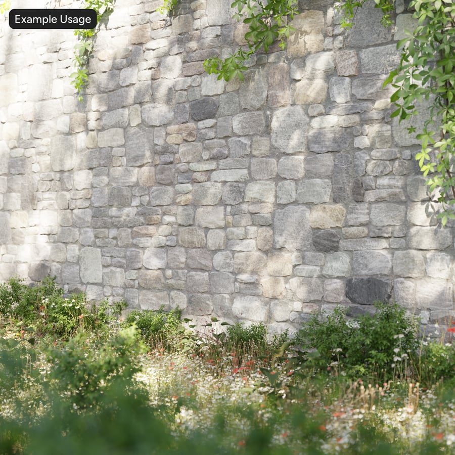 Granite Rubble Stone Wall Texture, Mixed